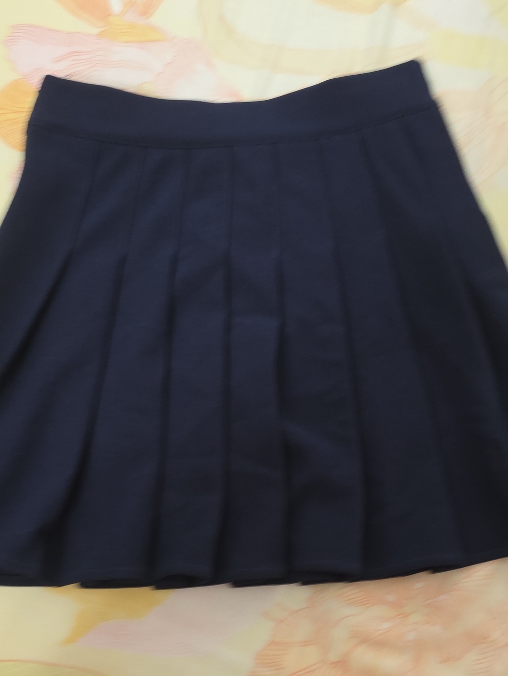 Classic Navy Pleated Skirt - Women